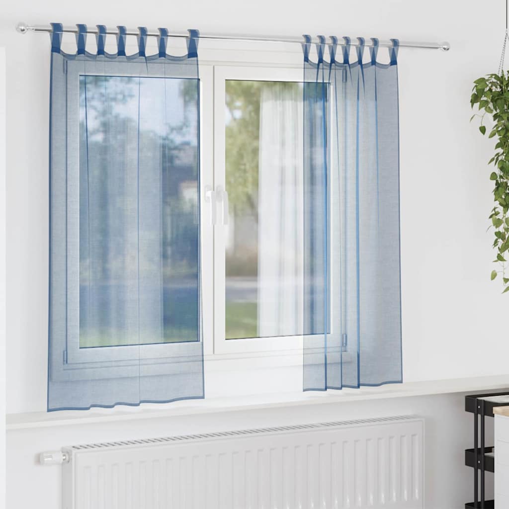 Voilage à passants 2 pcs. Bleu roi 140x175 cm