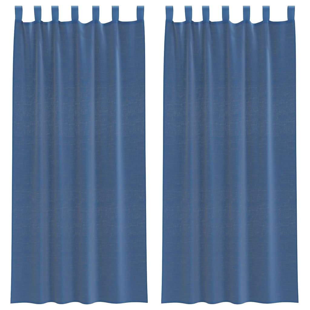 Voilages à passants 2 pcs. Bleu roi 140x225 cm