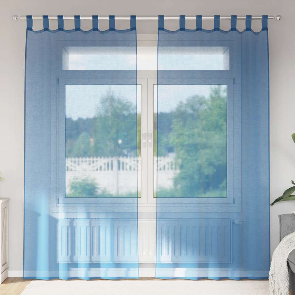 Voilages à passants 2 pcs. Bleu roi 140x225 cm