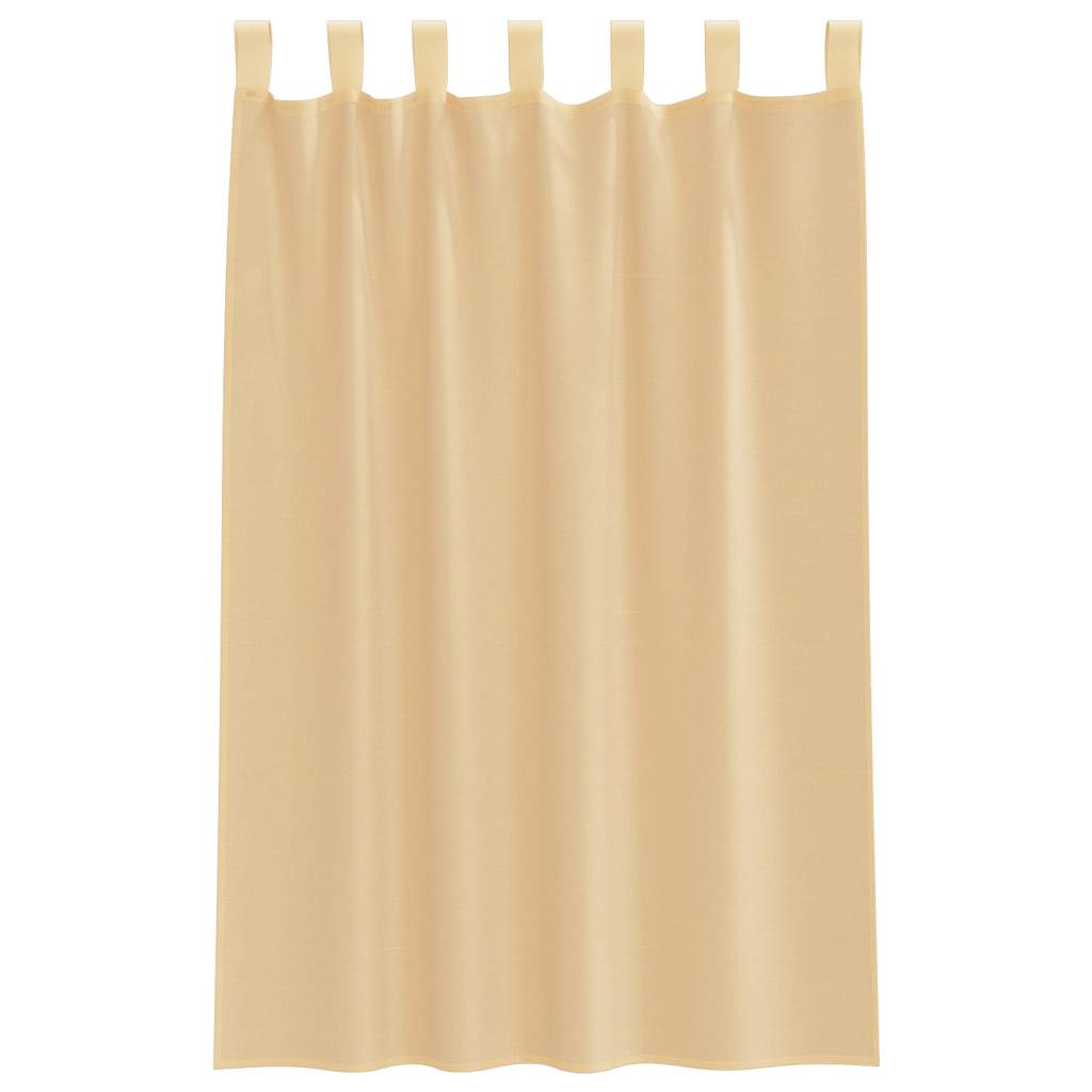 Voile Vorhänge mit Schlaufen 2 Stk. Sandfarbe 140x175 cm