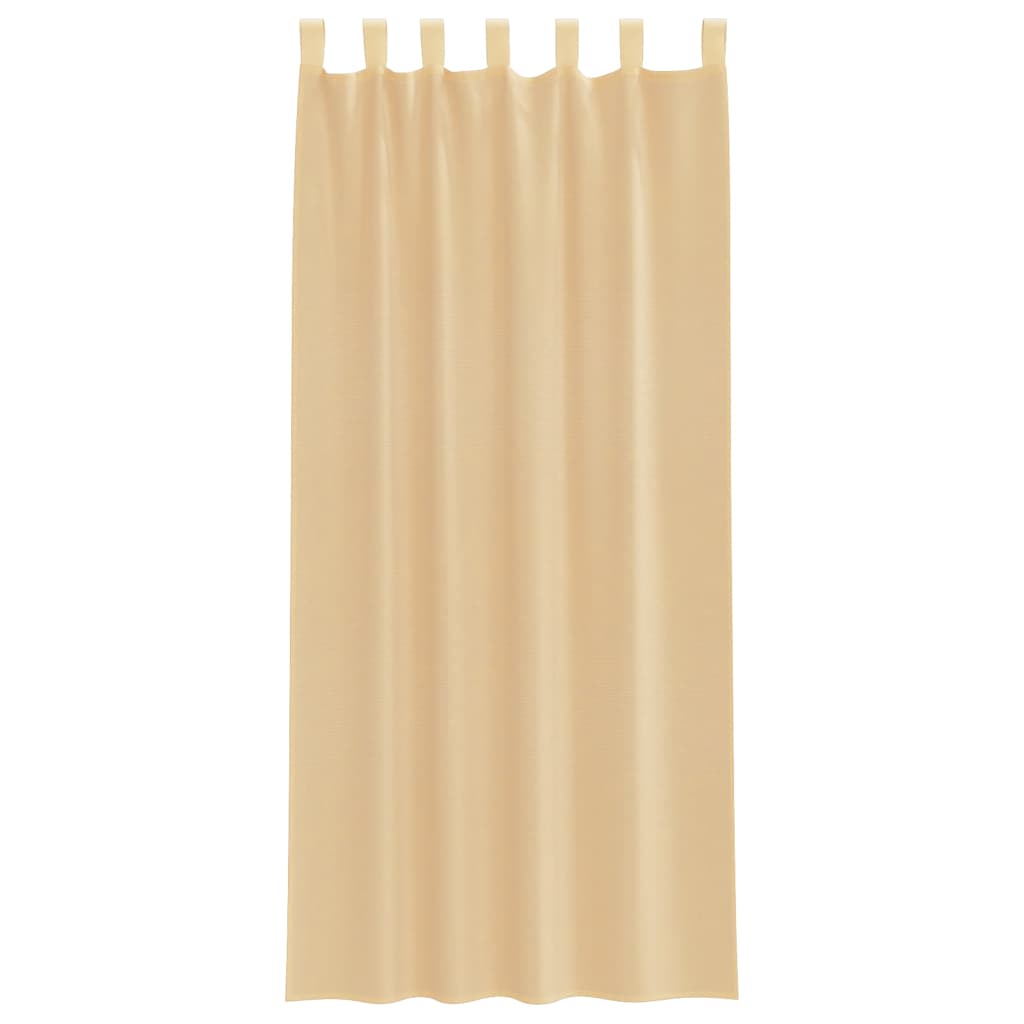 Voile Vorhänge mit Schlaufen 2 Stk. Sandfarbe 140x245 cm