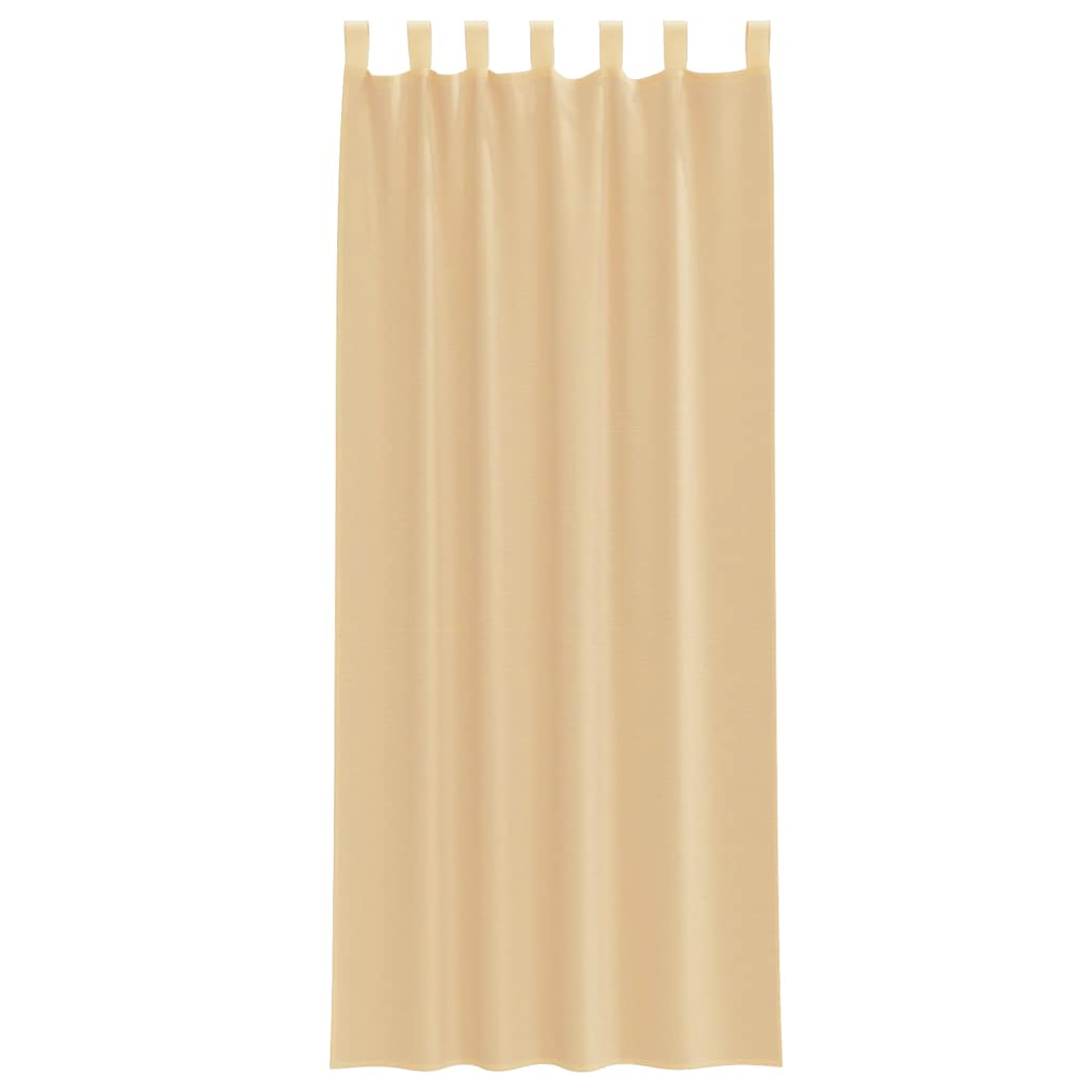 Voile Vorhänge mit Schlaufen 2 Stk. Sandfarbe 140x260 cm