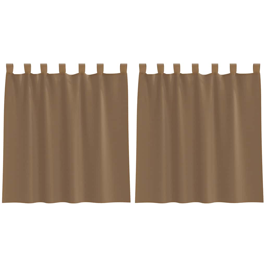 Voile Curtains with Loops 2 pcs. Light Brown 140x140 cm