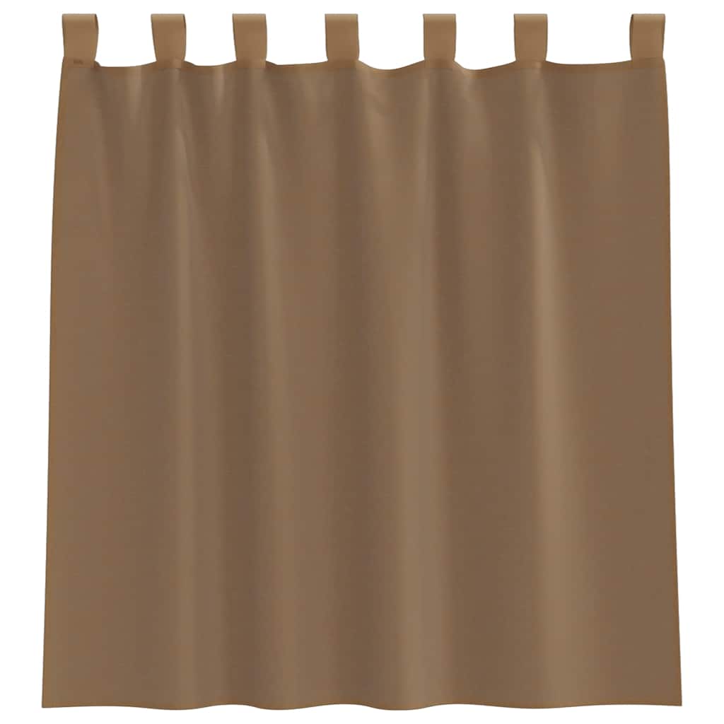 Voile Curtains with Loops 2 pcs. Light Brown 140x140 cm