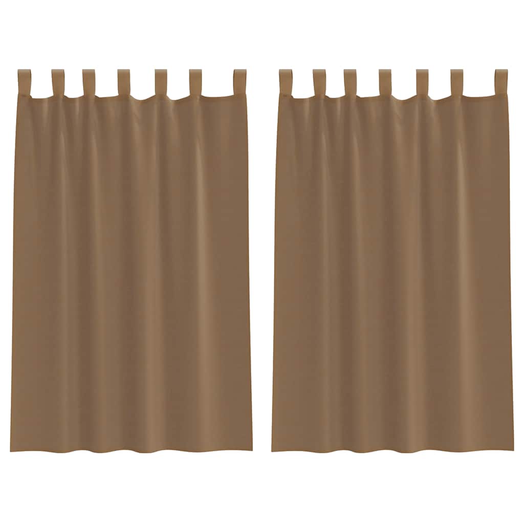 Voilages à passants 2 pcs. Marron clair 140x175 cm