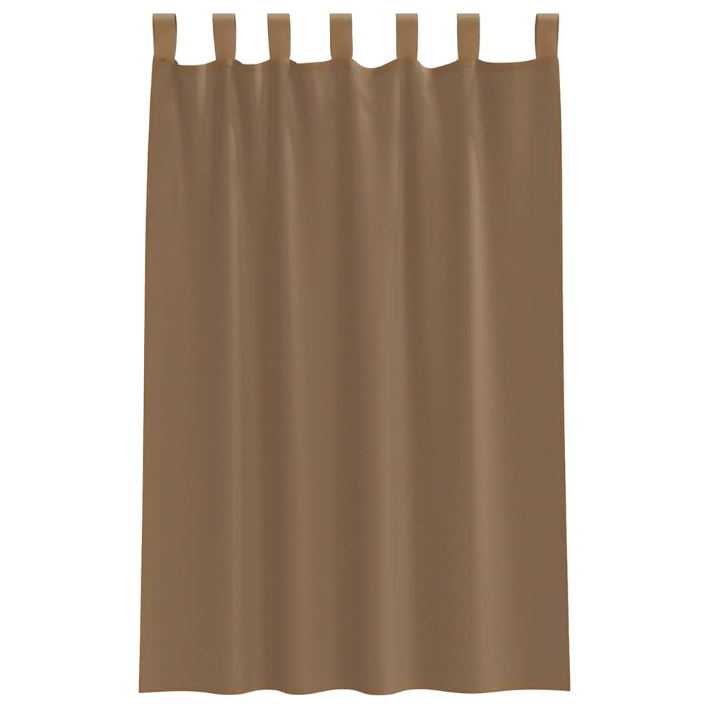 Voilages à passants 2 pcs. Marron clair 140x175 cm