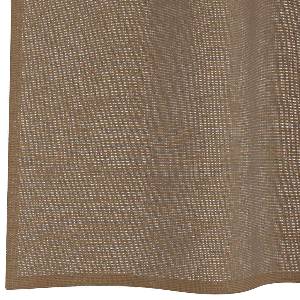 Voilages à passants 2 pcs. Marron clair 140x175 cm