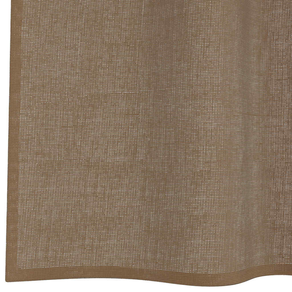 Voile Vorhänge mit Schlaufen 2 Stk. Hellbraun 140x245 cm