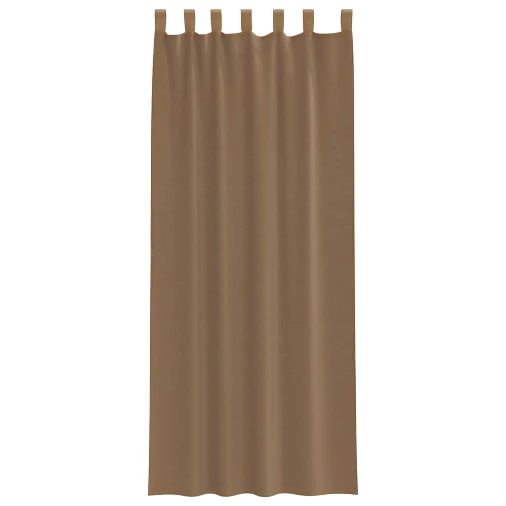 Paires de voilages à passants 2 pcs. Marron clair 140x260 cm