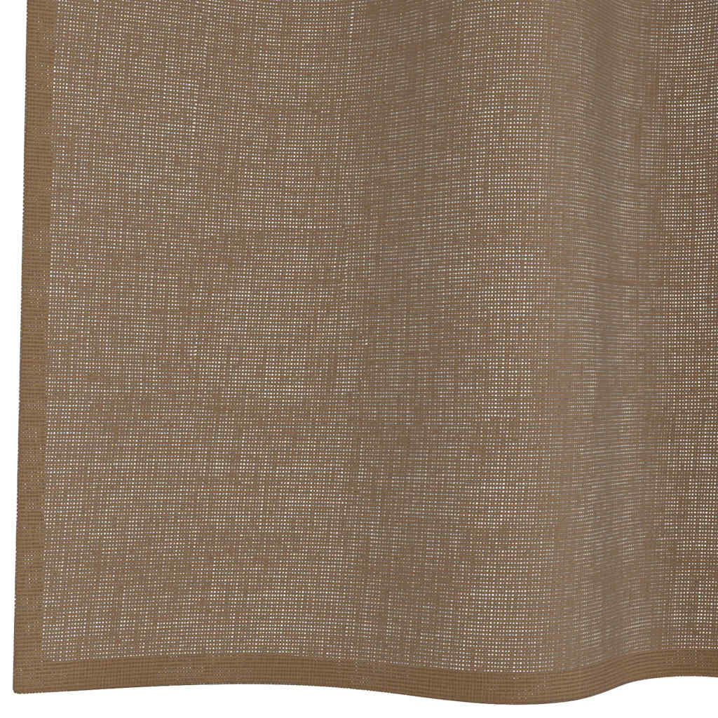 Paires de voilages à passants 2 pcs. Marron clair 140x260 cm