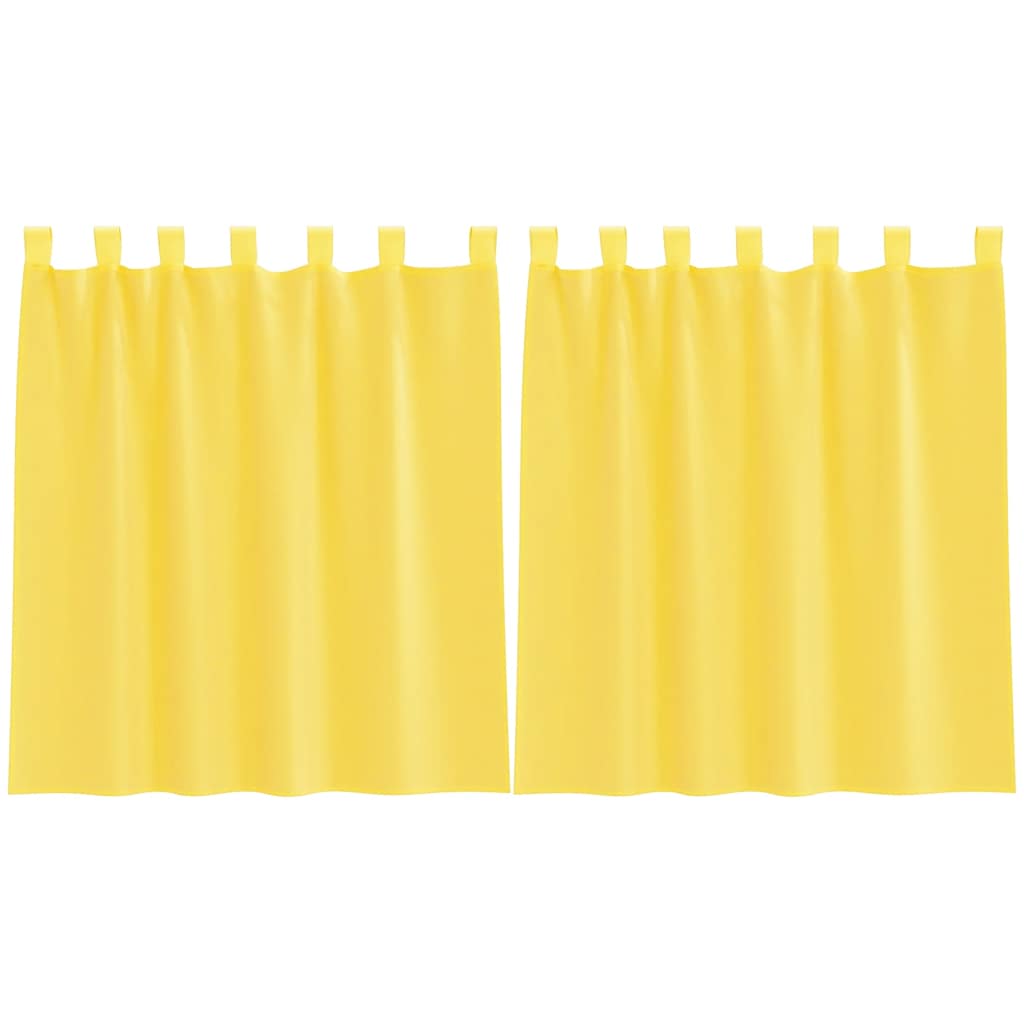 Voile rideaux à passants 2 pcs Jaune 140x140 cm