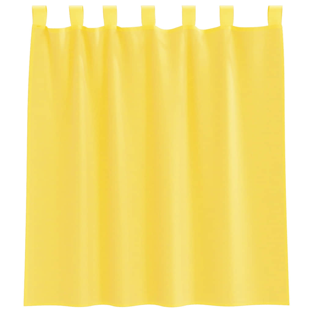 Voile rideaux à passants 2 pcs Jaune 140x140 cm