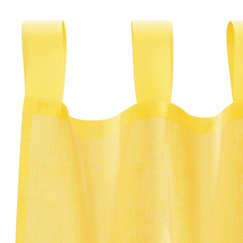 Voile rideaux à passants 2 pcs Jaune 140x140 cm