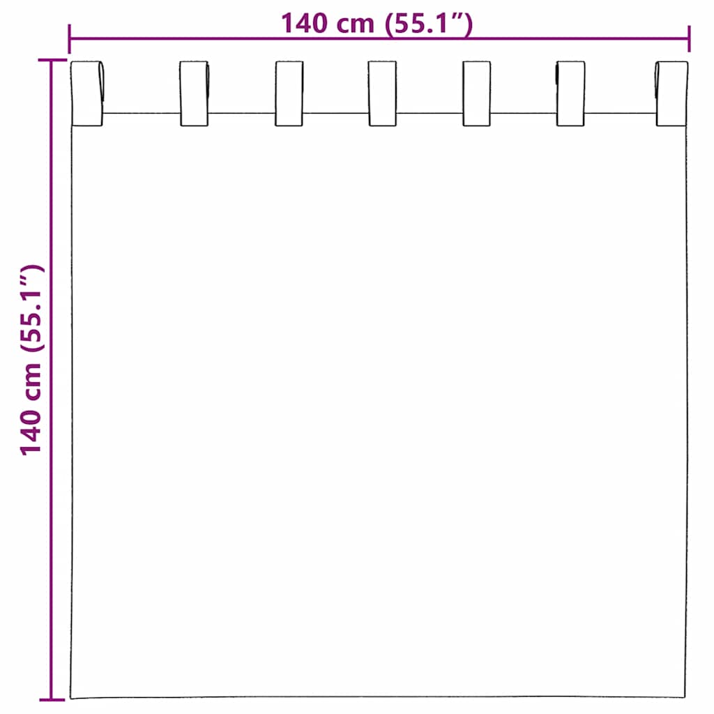 Voile rideaux à passants 2 pcs Jaune 140x140 cm