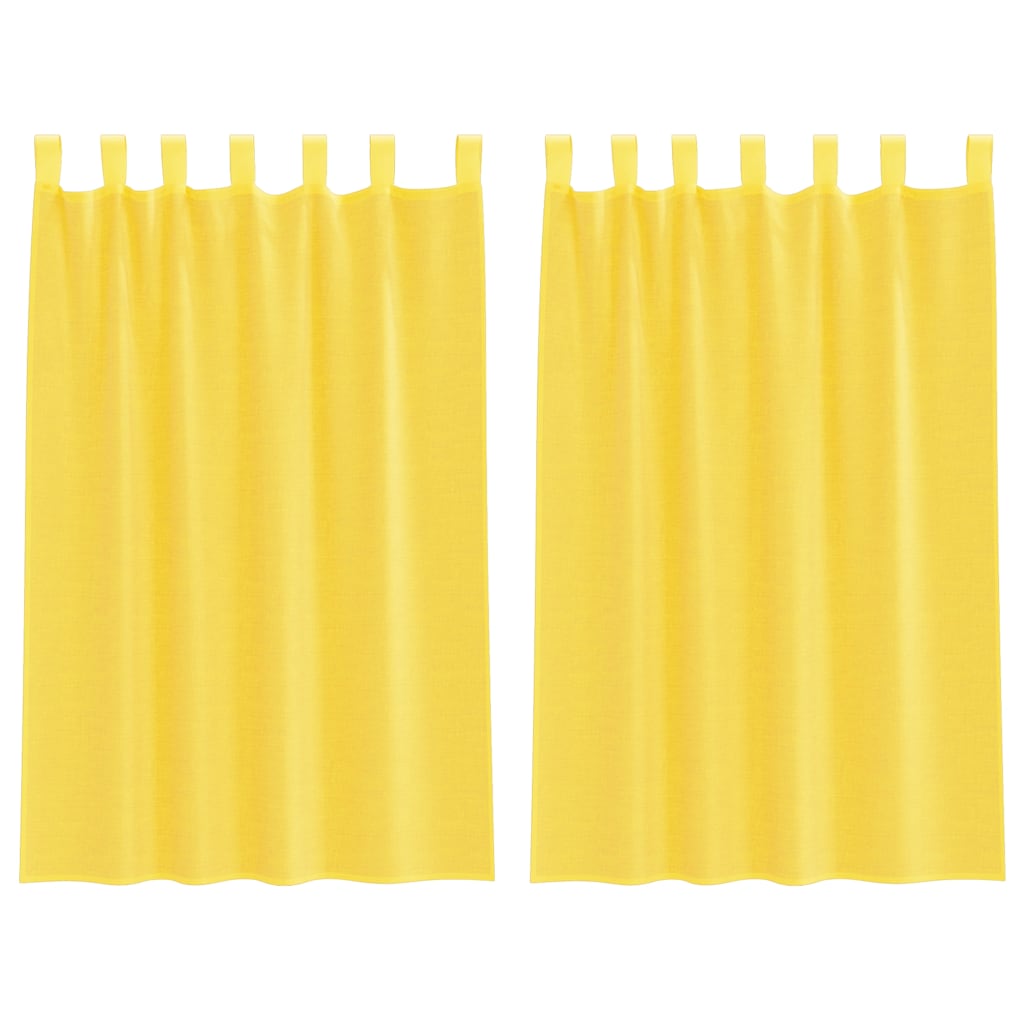 Voile Vorhänge mit Schlaufen 2 Stk. Gelb 140x175 cm