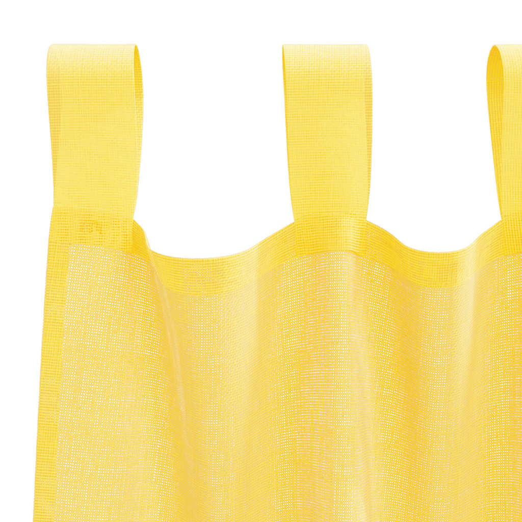 Voile Curtains with Loops 2 pcs. Yellow 140x225 cm