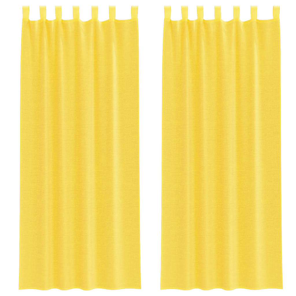 Voile Vorhänge mit Schlaufen 2 Stk. Gelb 140x260 cm