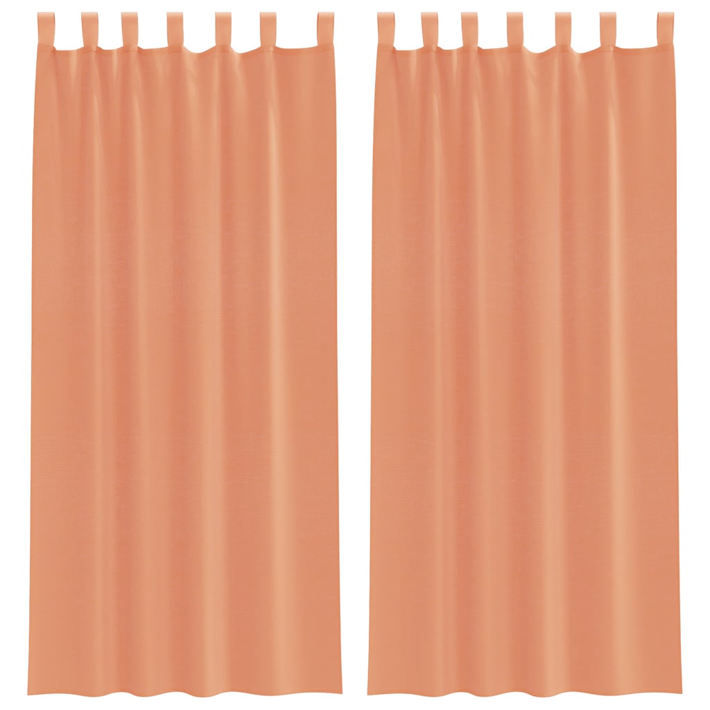 Voilages à passants 2 pcs Rouge terre cuite 140x225 cm