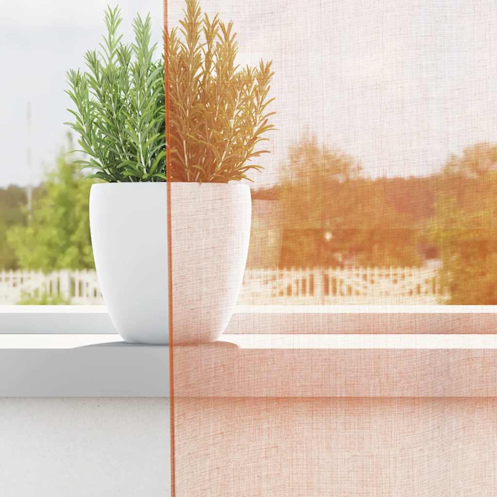 Voile Vorhänge mit Schlaufen 2 Stk. Terrakottarot 140x260 cm