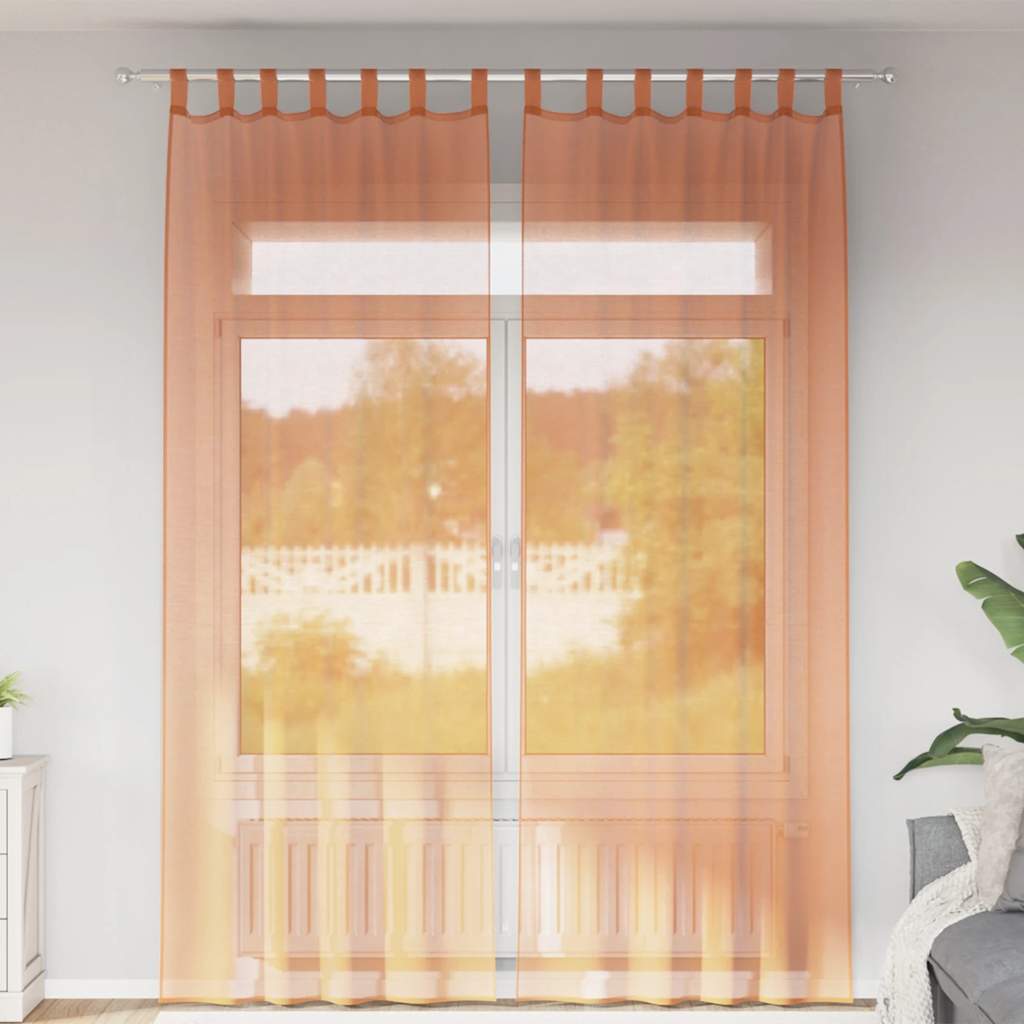 Voile Vorhänge mit Schlaufen 2 Stk. Terrakottarot 140x260 cm