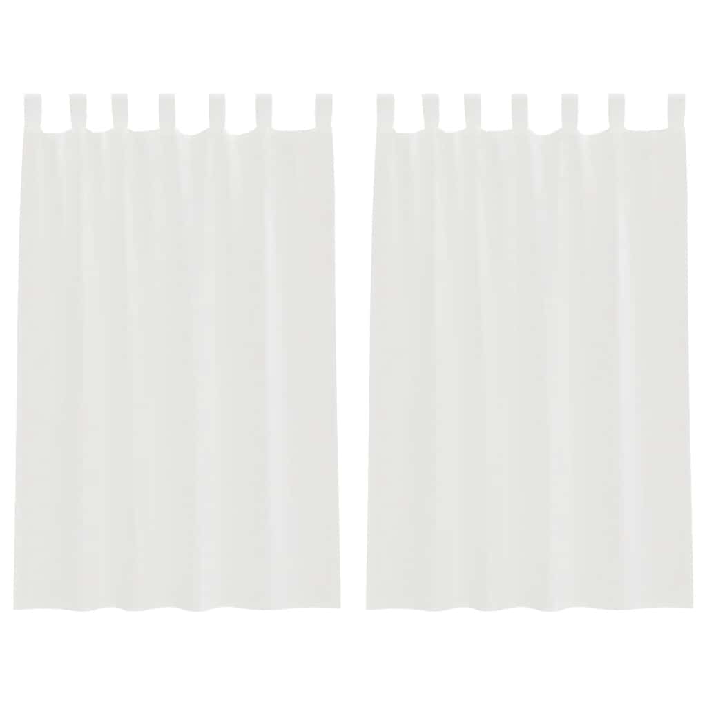 Voile Curtains with Loops 2 pcs. White 140x175 cm