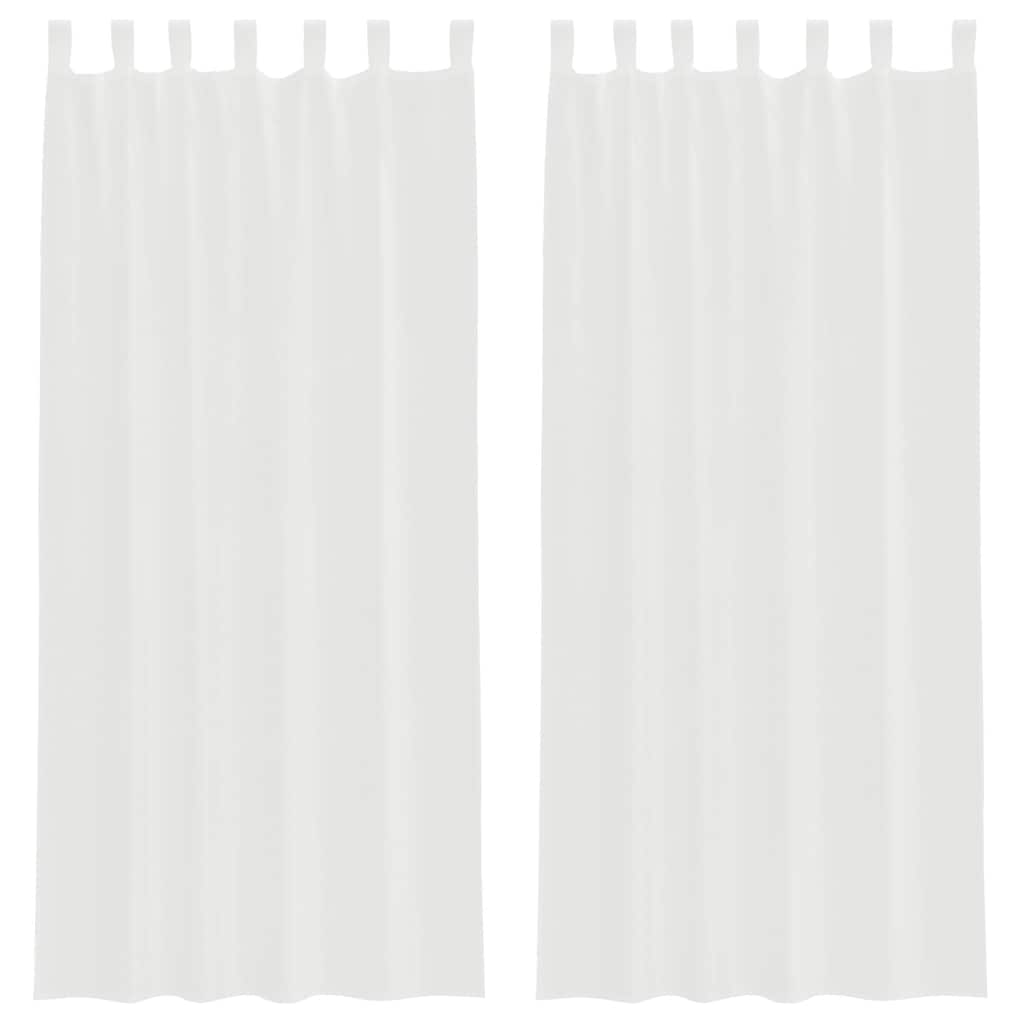 Voile Vorhänge mit Schlaufen 2 Stk. Weiß 140x225 cm