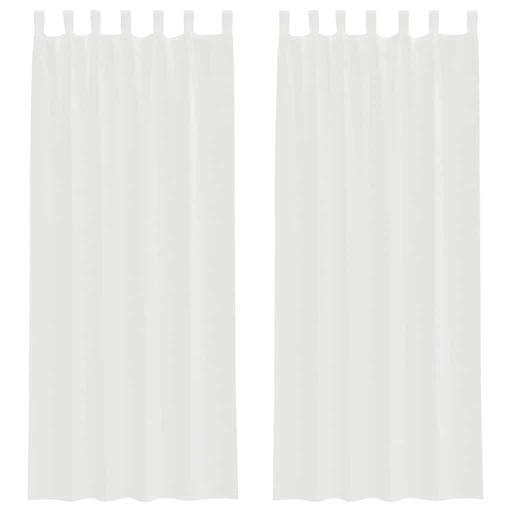 Voile Vorhänge mit Schlaufen 2 Stk. Weiß 140x260 cm