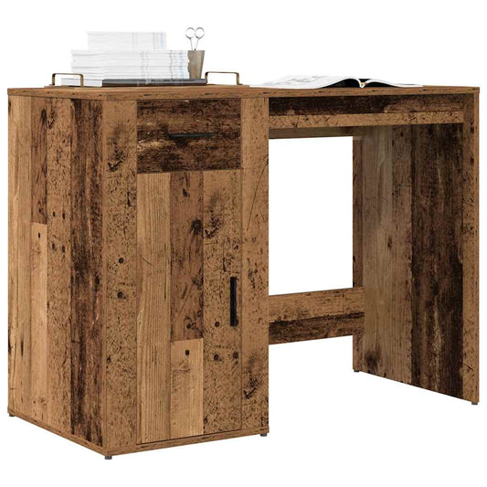 Bureau aspect vieux bois 100x49x75 cm panneau de particules