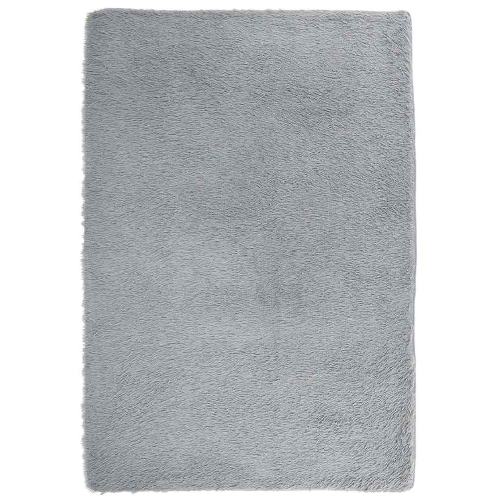 Teppich Shaggy Hochflor NAVARRA Hellgrau 120x170 cm Polyester