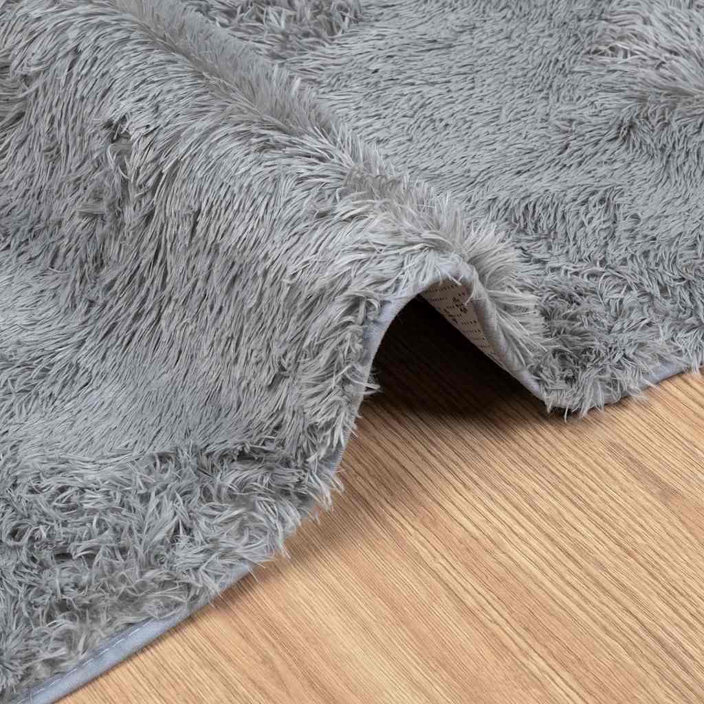 Teppich Shaggy Hochflor NAVARRA Hellgrau 120x170 cm Polyester