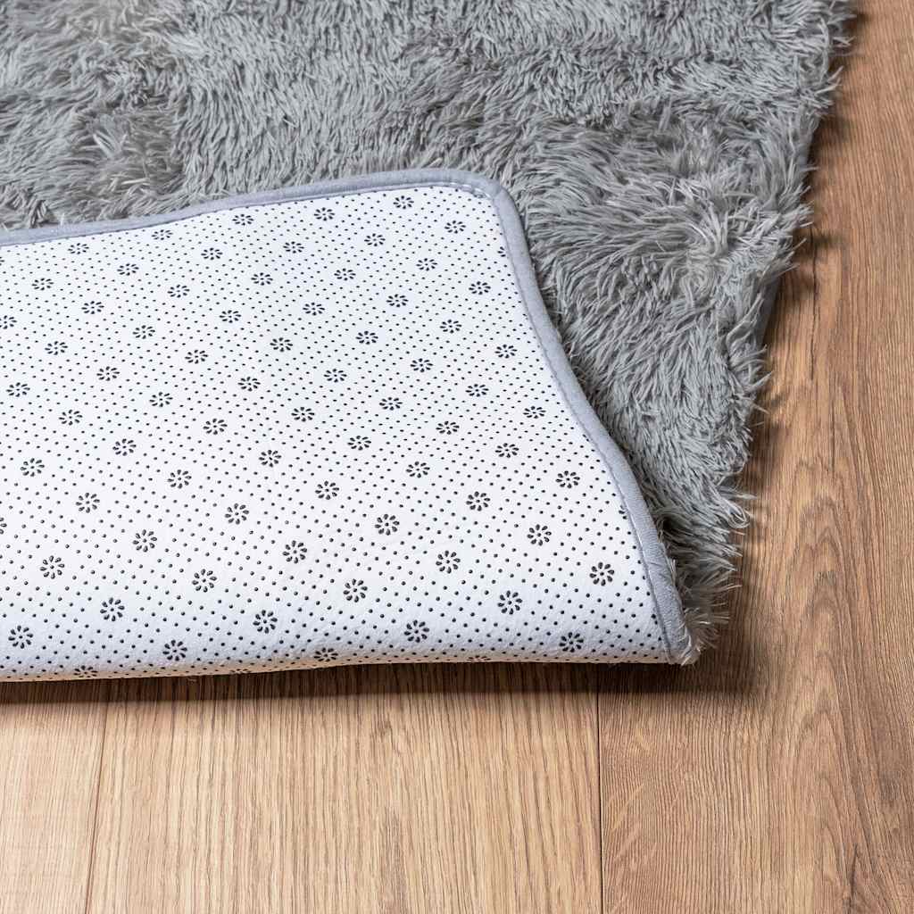 Teppich Shaggy Hochflor NAVARRA Hellgrau 120x170 cm Polyester