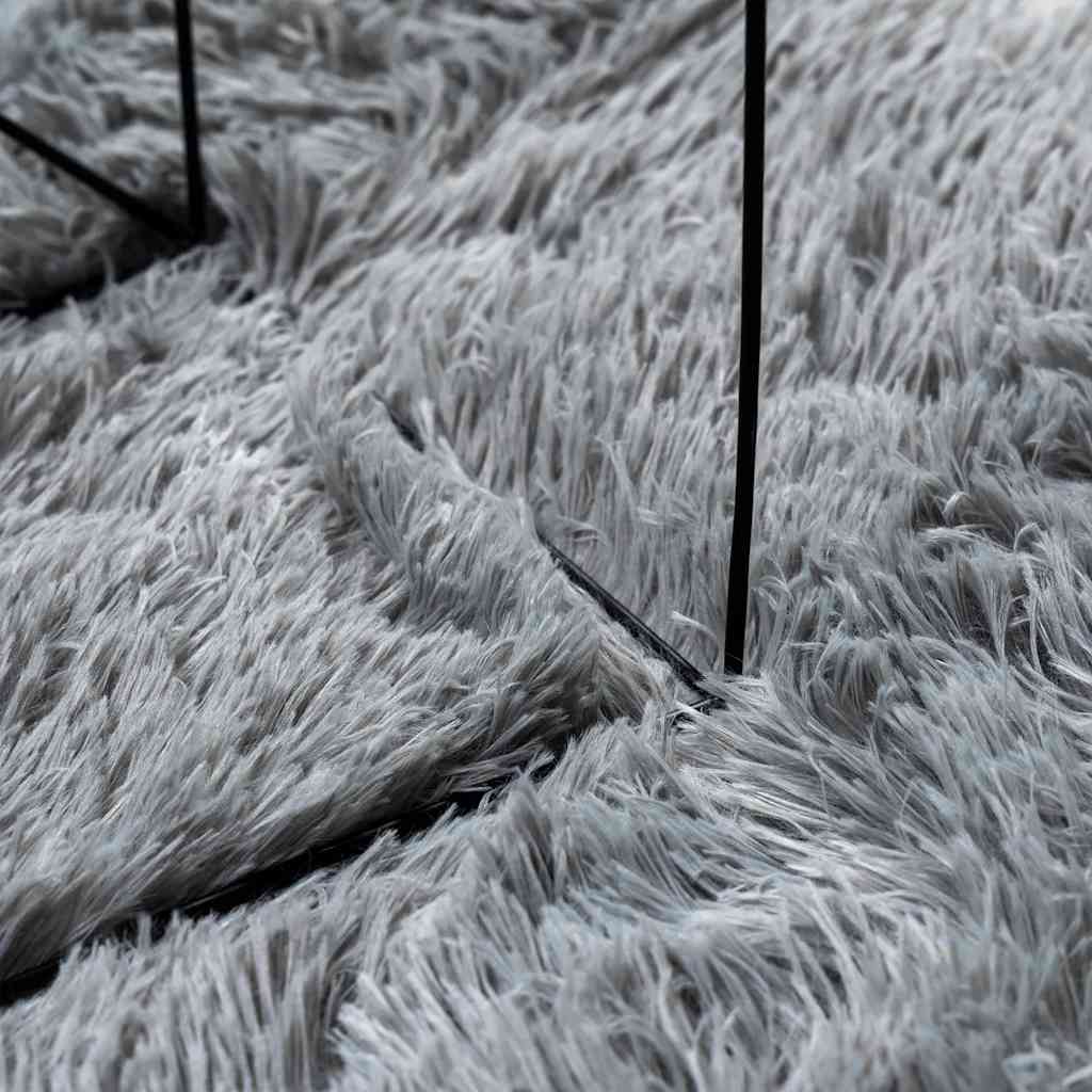 Teppich Shaggy Hochflor NAVARRA Hellgrau 120x170 cm Polyester