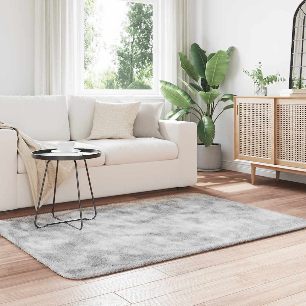 Teppich Shaggy Hochflor NAVARRA Silbergrau 120x170 cm Polyester