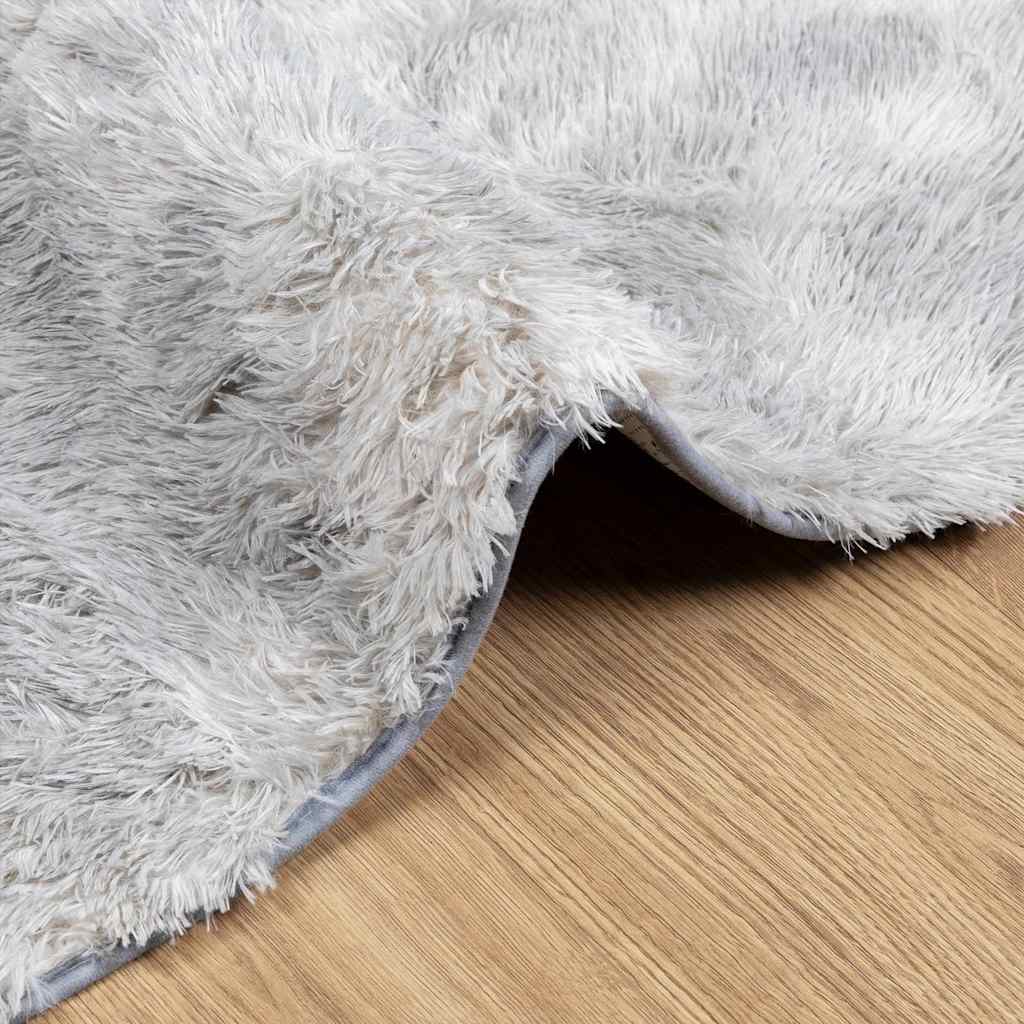 Teppich Shaggy Hochflor NAVARRA Silbergrau 120x170 cm Polyester