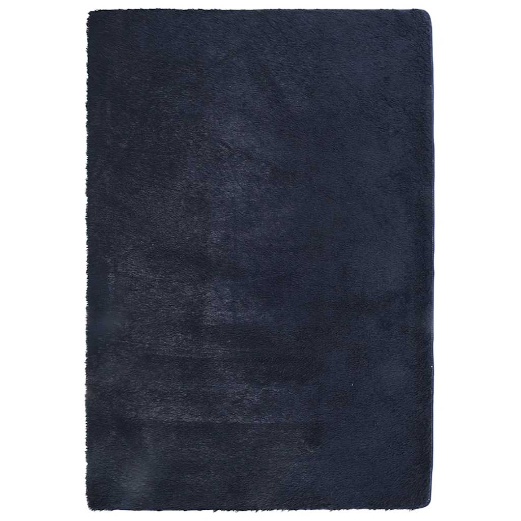 Tapis Shaggy Poils Longs NAVARRA Bleu Marine 200x290 cm Polyester