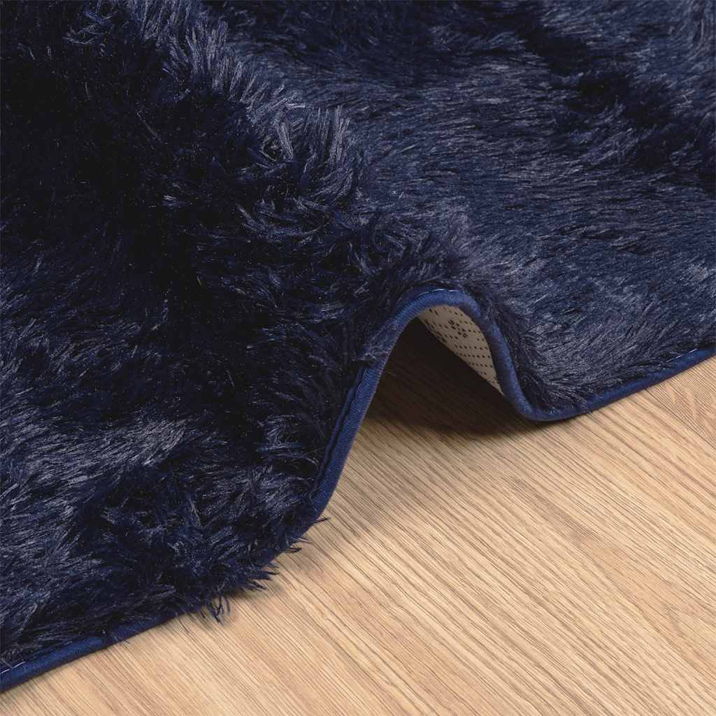 Tapis Shaggy Poils Longs NAVARRA Bleu Marine 200x290 cm Polyester