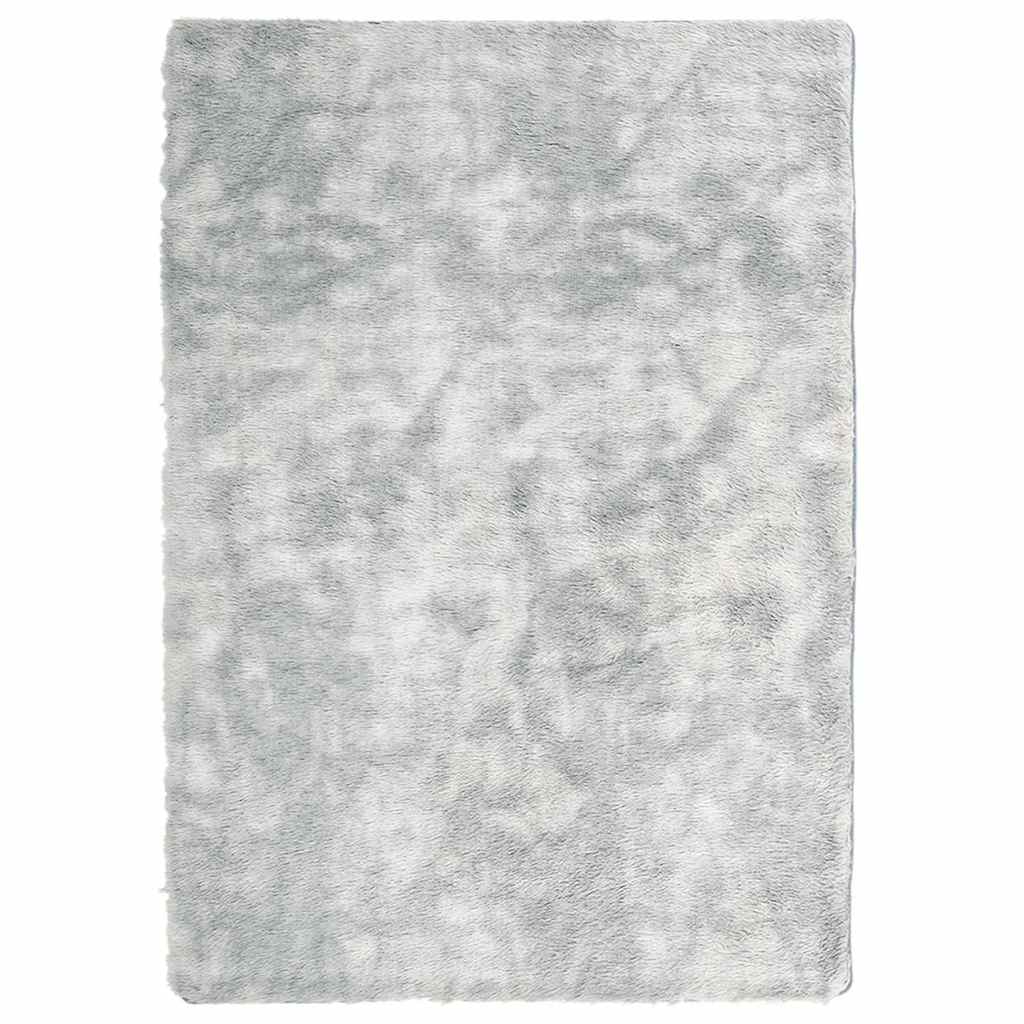 Tapis shaggy à poils longs NAVARRA Gris argenté 240x340 cm Polyester