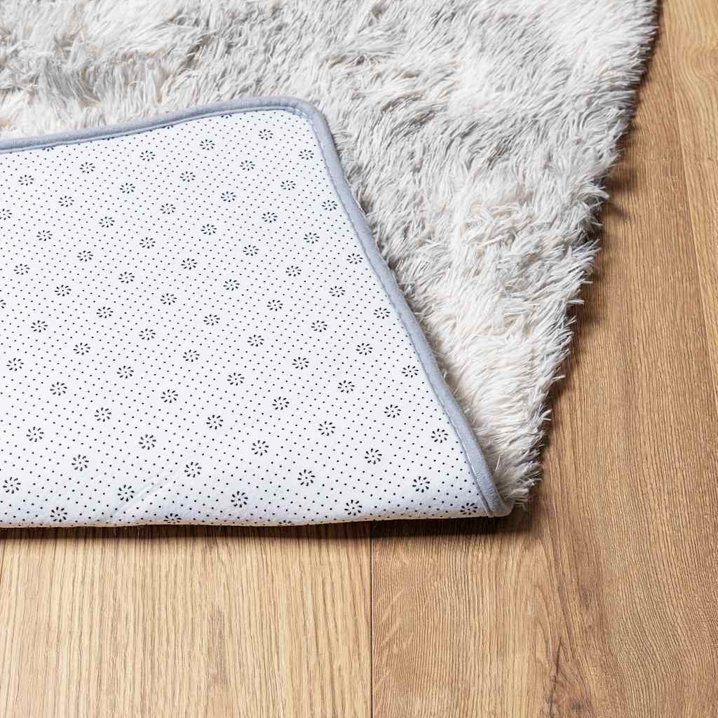 Tapis shaggy à poils longs NAVARRA Gris argenté 240x340 cm Polyester