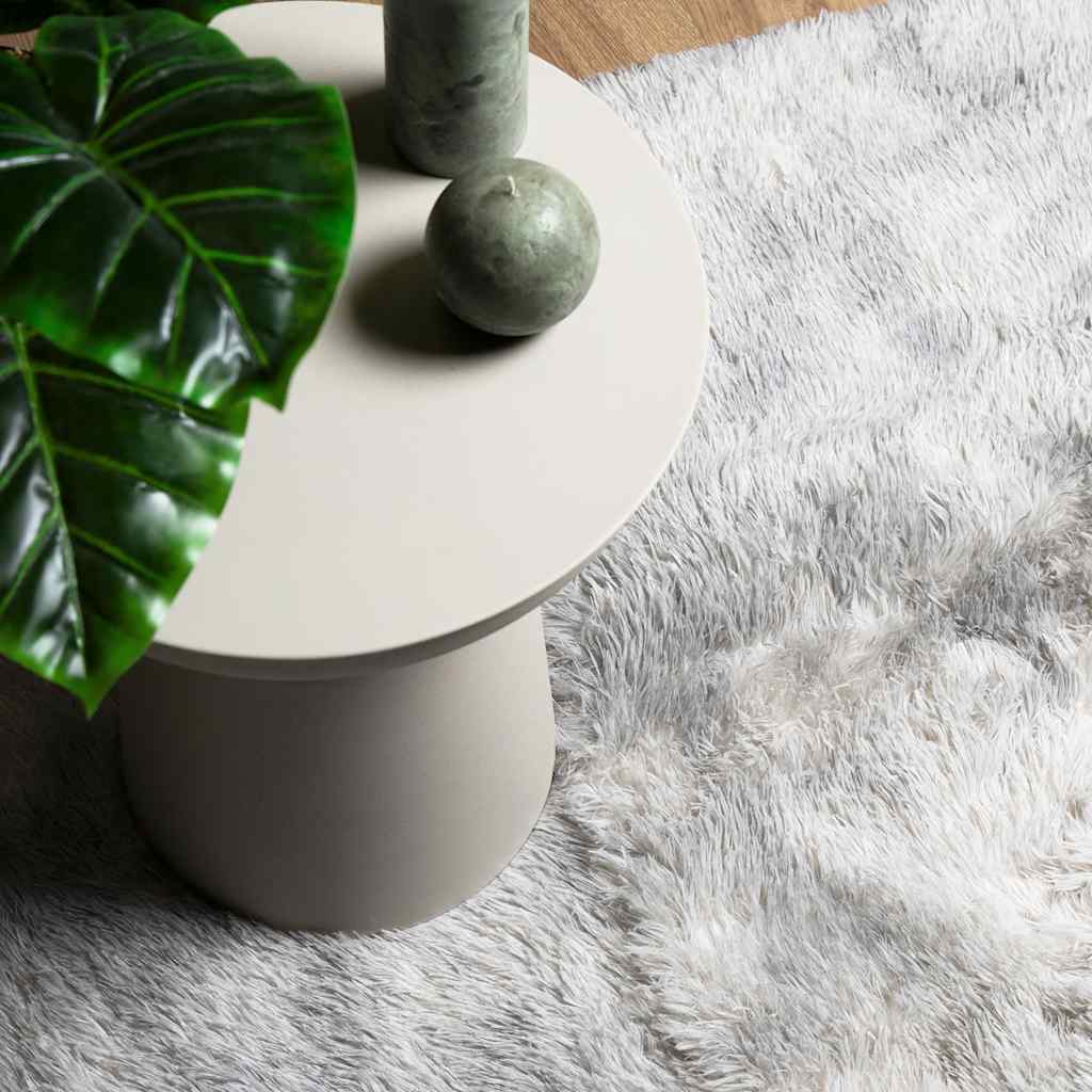 Tapis shaggy à poils longs NAVARRA Gris argenté 240x340 cm Polyester