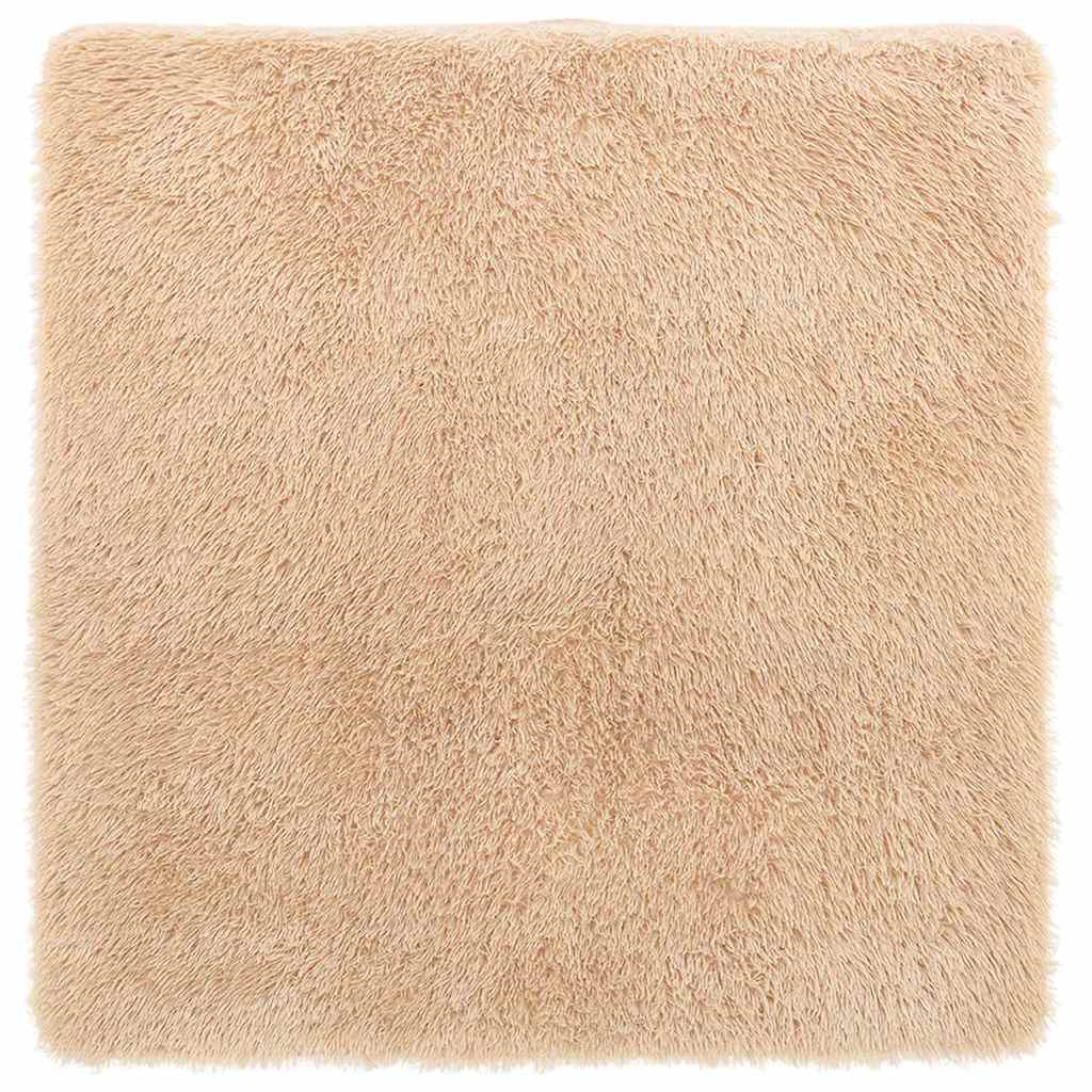Tapis shaggy à poils longs NAVARRA Beige 120x120 cm Polyester