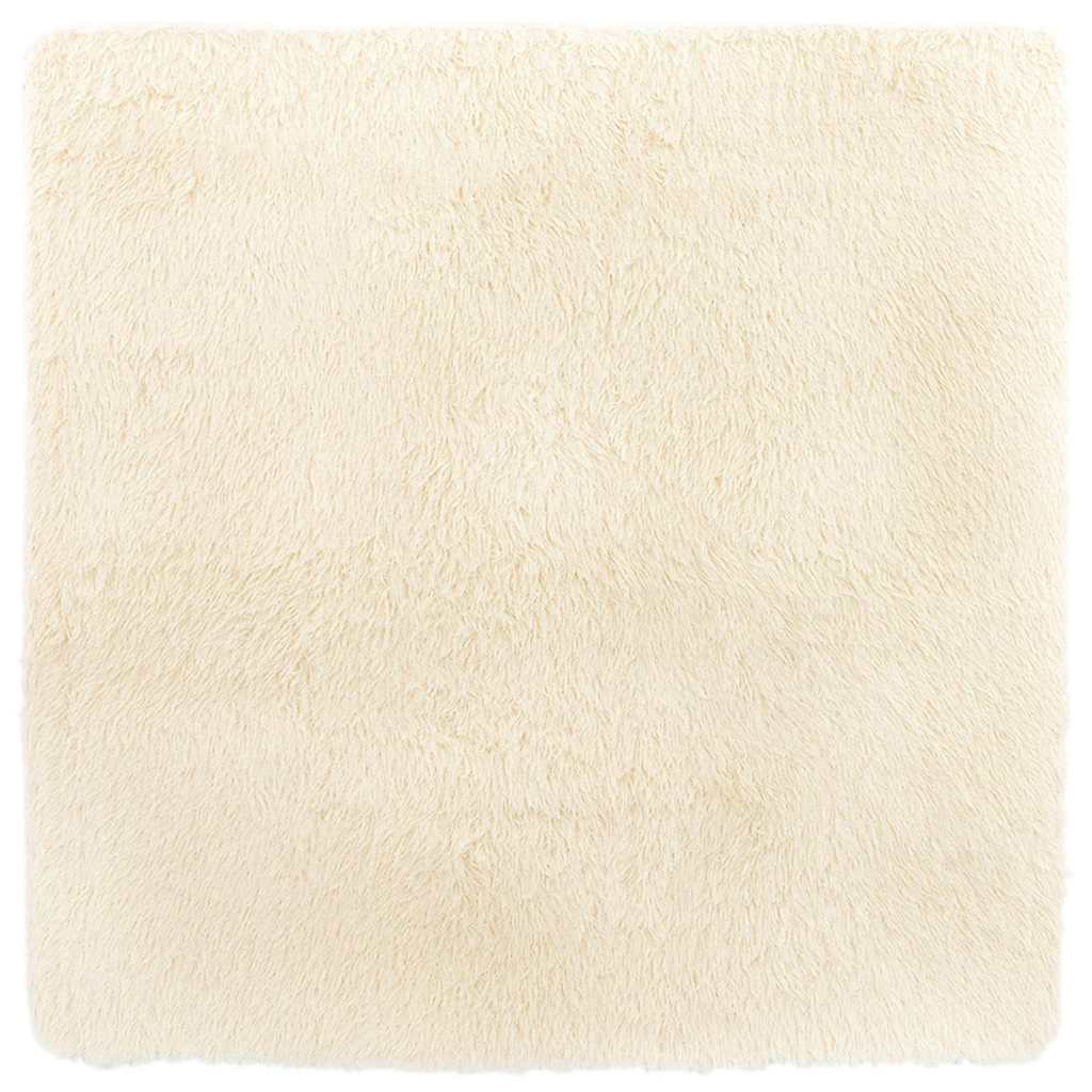Tapis Shaggy Poils longs NAVARRA Crème 120x120 cm Polyester