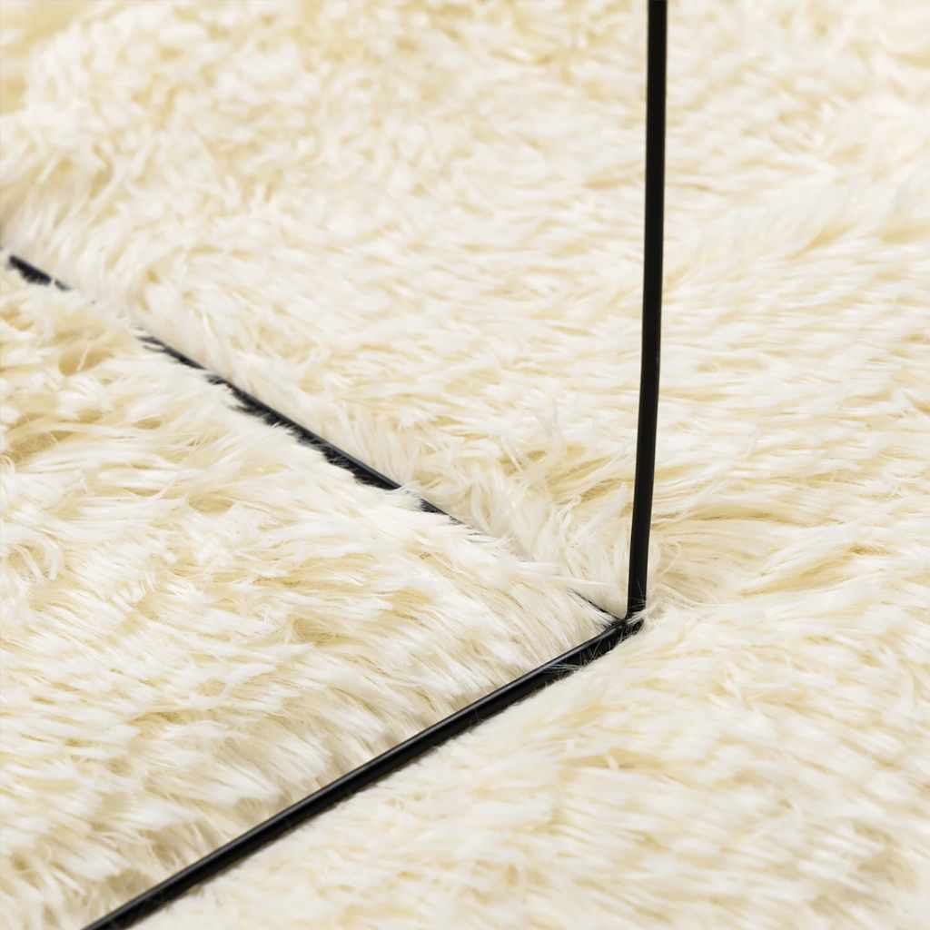 Tapis Shaggy Poils longs NAVARRA Crème 120x120 cm Polyester