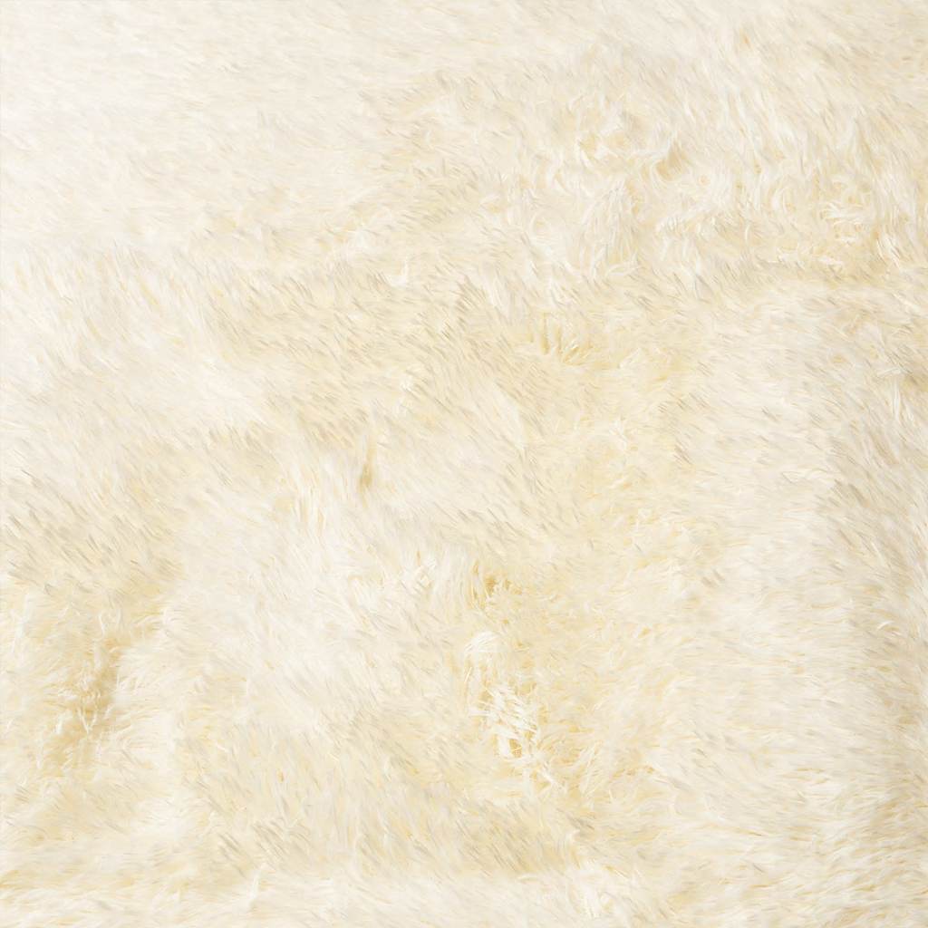Tapis Shaggy Poils longs NAVARRA Crème 120x120 cm Polyester