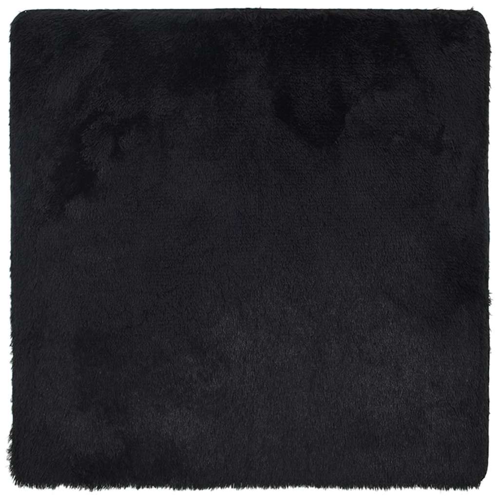 Teppich Shaggy Hochflor NAVARRA Schwarz 160x160 cm Polyester