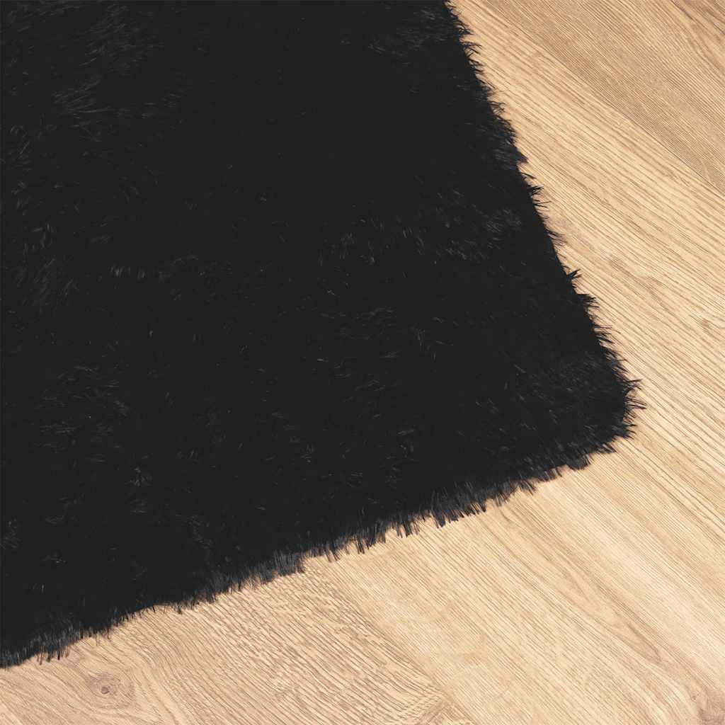 Teppich Shaggy Hochflor NAVARRA Schwarz 160x160 cm Polyester