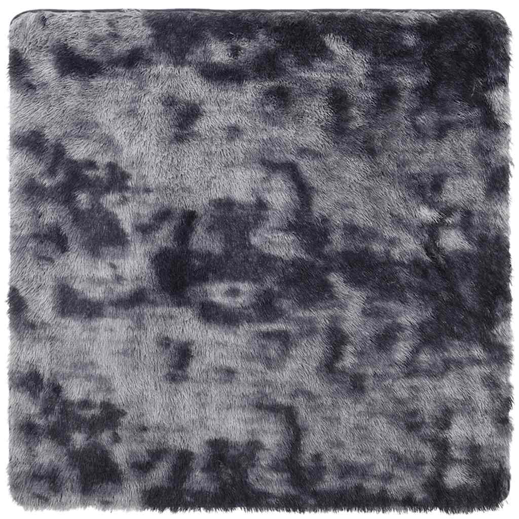 Tapis shaggy à poils longs NAVARRA Gris foncé 160x160 cm Polyester
