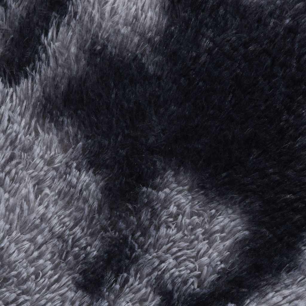 Tapis shaggy à poils longs NAVARRA Gris foncé 160x160 cm Polyester