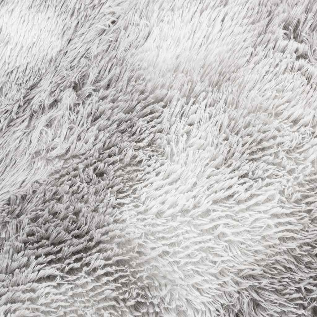 Tapis shaggy à poils longs NAVARRA gris argenté 160x160 cm polyester