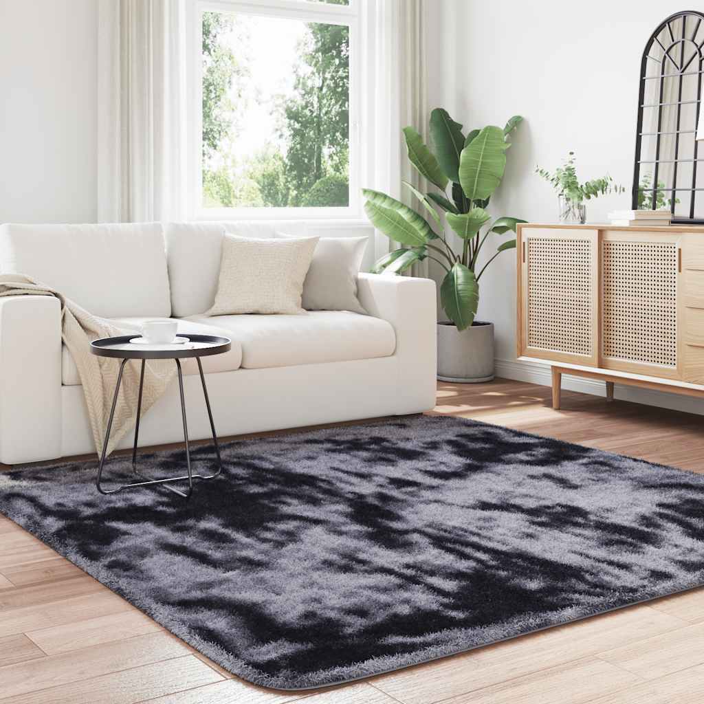 Shaggy High-Pile Rug NAVARRA Dark Grey 200x200 cm Polyester