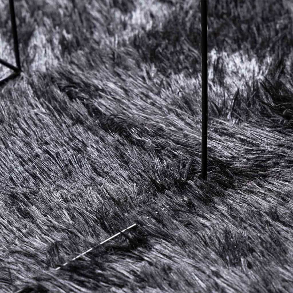 Shaggy High-Pile Rug NAVARRA Dark Grey 200x200 cm Polyester